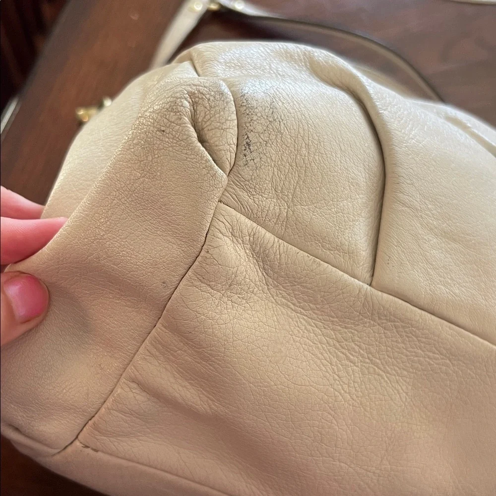 Coach Off White Leather Madison Leather Carrie Handbag